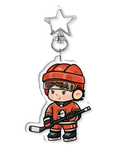 Fan-inspired keychain of Anaheim Ducks hockey player Beckett Sennecke by Monday Doodles
