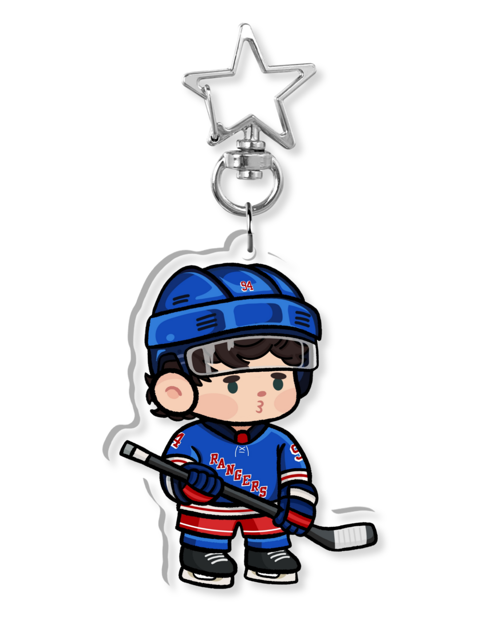 Fan-inspired keychain of New York Rangers hockey player Gabe Perreault
 by Monday Doodles