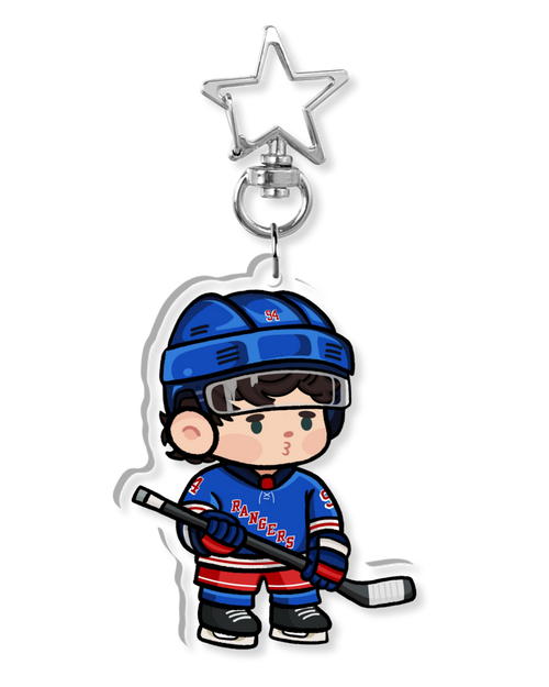 Fan-inspired keychain of New York Rangers hockey player Gabe Perreault
 by Monday Doodles