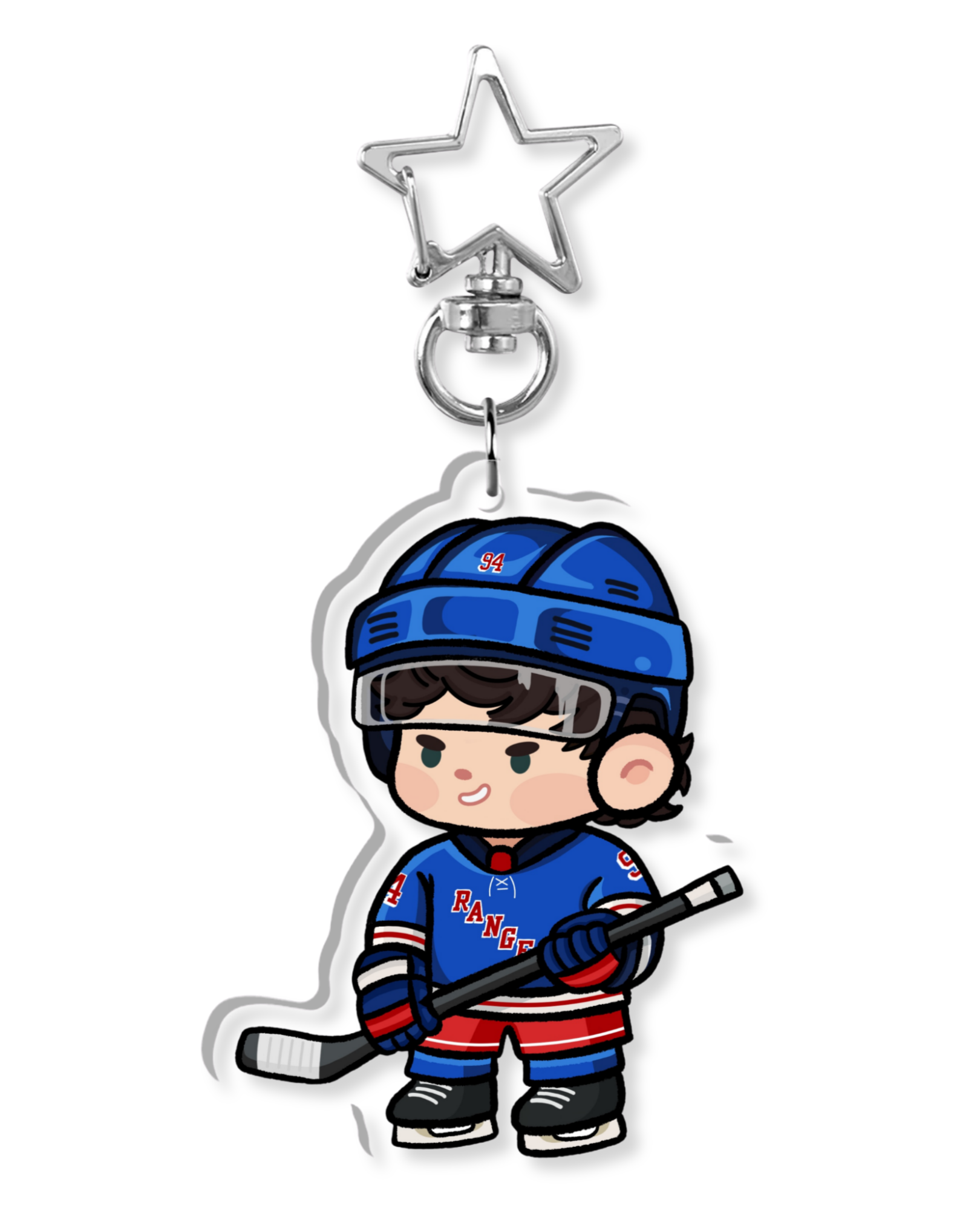 Fan-inspired keychain of New York Rangers hockey player Gabe Perreault
 by Monday Doodles