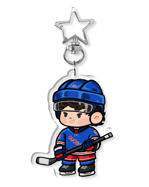 Fan-inspired keychain of New York Rangers hockey player Gabe Perreault
 by Monday Doodles