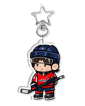 Fan-inspired keychain of Washington Capitals hockey player Ryan Leonard by Monday Doodles