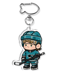 Fan-inspired keychain of San Jose Shark hockey player Will Smith Hockey by Monday Doodles